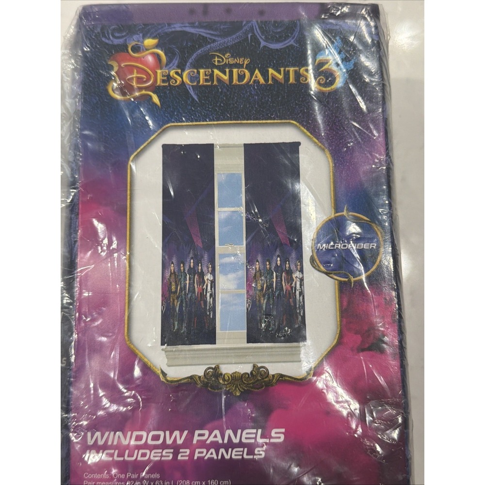 Disney Descendants 3 Too Bad Window Curtain Panels Drapes Set Of 2 Per Box NEW
